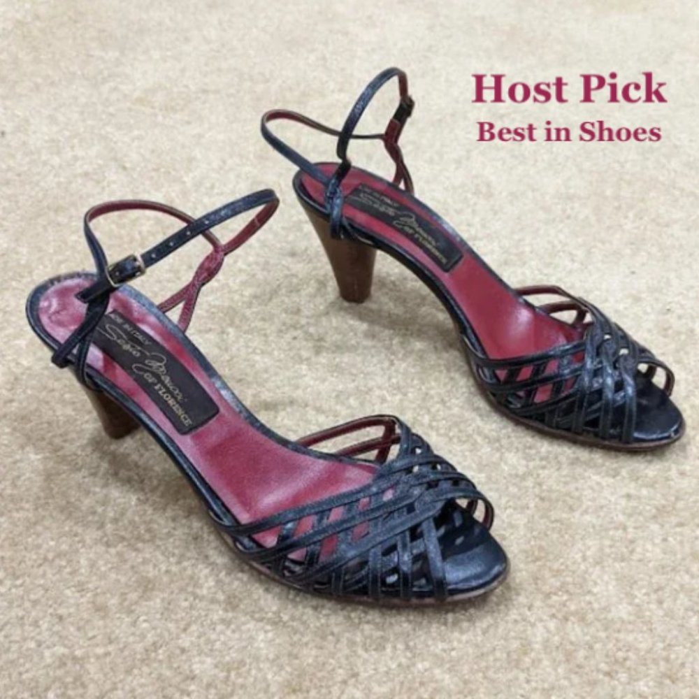 Vintage Sesto Meucci Black Heeled Sandals